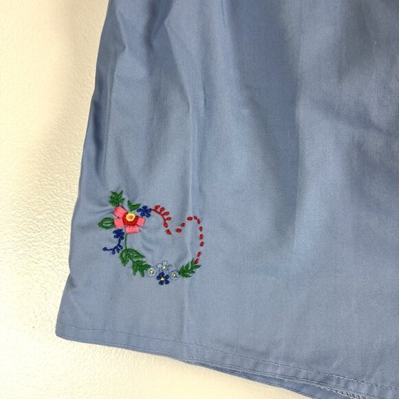 VTG Cest Jolie Embroidered Shorts sz M High Waisted Elastic Cottage Fairy Boho - Picture 3 of 7